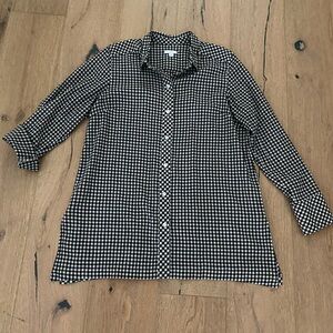 J. Jill Black and White Checkered Blouse